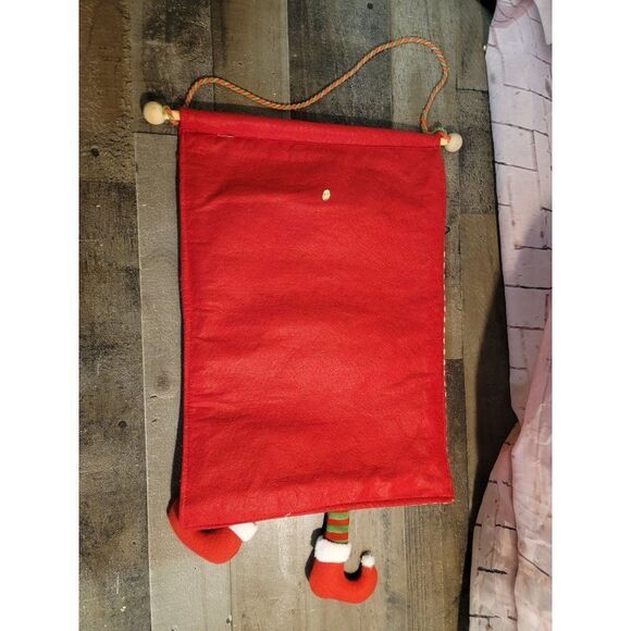 Merry Xmas elf felt banner sign decor snowflake red green - Picture 3 of 3